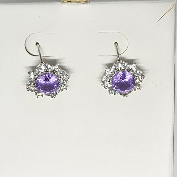 AMETHYST DANGLED EARRINGS - BOMB PARTY - Picture 1 of 7